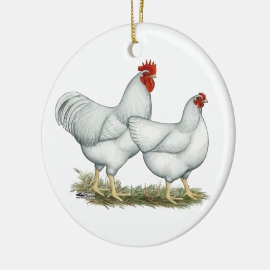 White Rock Chickens Keramisch Ornament (Links)