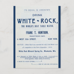 White Rock Mineral Water Adverteren Briefkaart