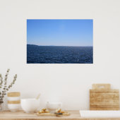 White Rock strand, BC, Canada. Zee, lucht en boot. Poster (Keuken)