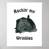 White "Rockin" My Wrinkles Black Sharpei Poster (Voorkant)