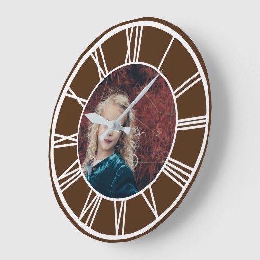 White Roman Numeral Border Brown voegt foto rond t Grote Klok (Hoek)