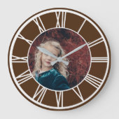 White Roman Numeral Border Brown voegt foto rond t Grote Klok (Voorkant)