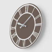 White Roman Numeral Border Pattern Dusty Brown Roa Grote Klok (Hoek)