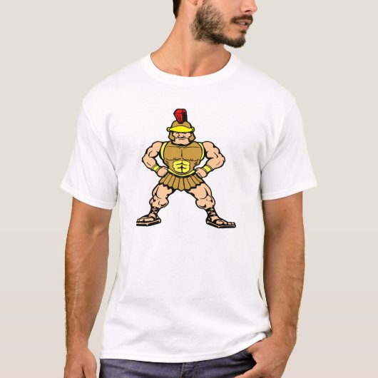 White Roman Spartan Warrior T-shirt (Voorkant)