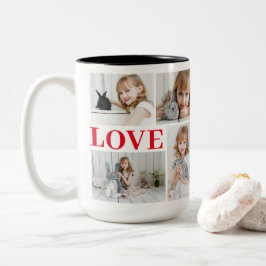 White Romantic Love Valentijnsdag Foto Tweekleurige Koffiemok
