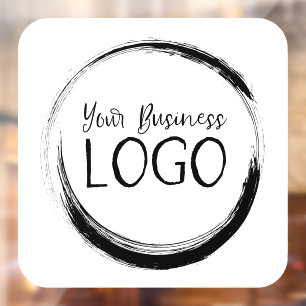 White Ronde Corner Square Business Logo Raamsticker