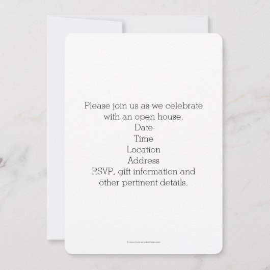 White Ronde Glitter High School Photo Afstuderen Kaart (Achterkant)