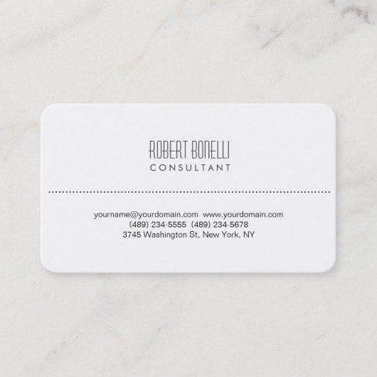 White Ronde Stylish Consultant Visitekaartje (Voorkant)