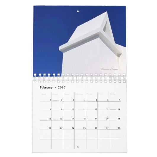 White Rooftops - 2026 Twelve Month Calendar Kalender (Feb 2026)