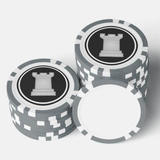 White Rook schaakstuk Pokerchips (Opstapeling)