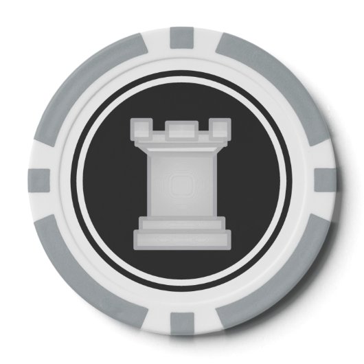 White Rook schaakstuk Pokerchips (Voorkant)