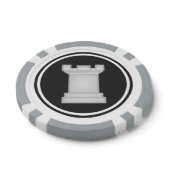 White Rook schaakstuk Pokerchips (Bovenkant)