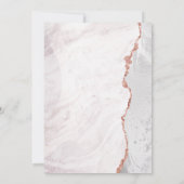 White & Roos Gold Agaat bruiloft douche uitnodigin Kaart (Achterkant)