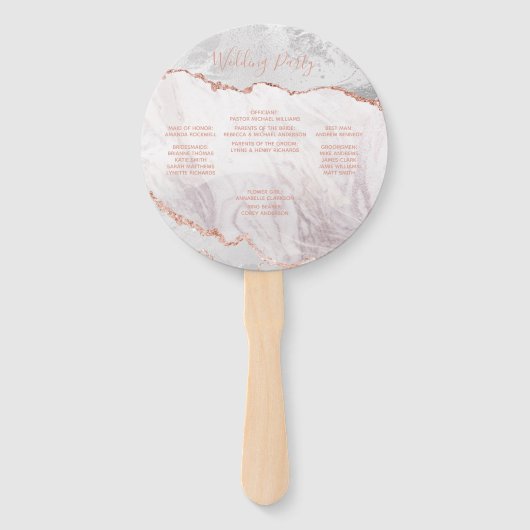 White & Roos Gold Agaat huwelijksceremonie program Handwaaier (Achterkant)