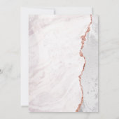 White & Roos Gold Agate Marble Folie Gilded Weddin Kaart (Achterkant)