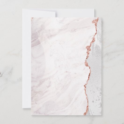 White & Roos Gold Agate Marble Folie Gilded Weddin Save The Date (Achterkant)