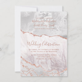White & Roos Gold Agate Marble Folie Gilded Weddin Save The Date