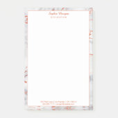 White & Roos Gold Marble Border, Name Info Notitie Post-it® Notes (Voorkant)