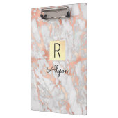 White & Roos Gold Marble Gold Box, naam en monogra Klembord (Links)