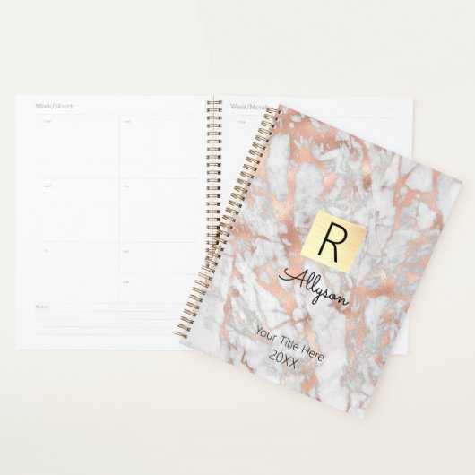 White & Roos Gold Marble Gold Box, naam en monogra Planner (Display)
