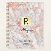 White & Roos Gold Marble Gold Box, naam en monogra Planner (Voorkant)