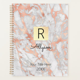 White & Roos Gold Marble Gold Box, naam en monogra Planner