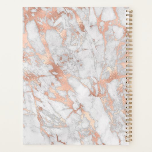 White & Roos Gold Marble Gold Box, naam en monogra Planner (Achterkant)