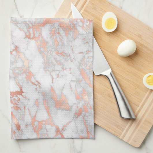 White & Roos Gold Marble Kitchen Towel Theedoek (Quarter Fold)