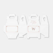 White & Roos Gold Pink Greek Key Monogrammen Bedankdoosjes (Uitgevouwen)