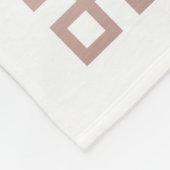 White & Roos Gold Pink Greek Key Monogrammen Fleece Deken (Hoek)