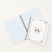White & Roos Gold Pink Greek Key Monogrammen Notitieboek (Binnen)