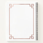 White & Roos Gold Pink Greek Key Monogrammen Notitieboek (Achterkant)