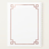 White & Roos Gold Pink Greek Key Monogrammen Planner (Achterkant)