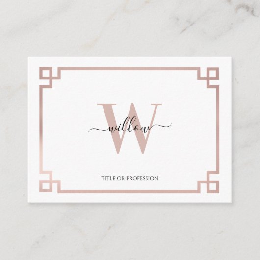 White & Roos Gold Pink - Griekse sociale media Visitekaartje (Voorkant)