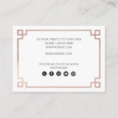 White & Roos Gold Pink - Griekse sociale media Visitekaartje (Achterkant)