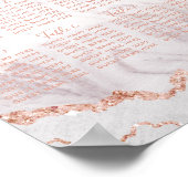 White & Roos Gold Wedding Table Seating Chart Poster (Hoek)