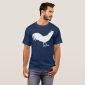 White Rooster Bird Print T-shirt (Voorkant volledig)
