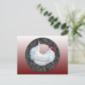 White Rooster Briefkaart (Staand voorkant)