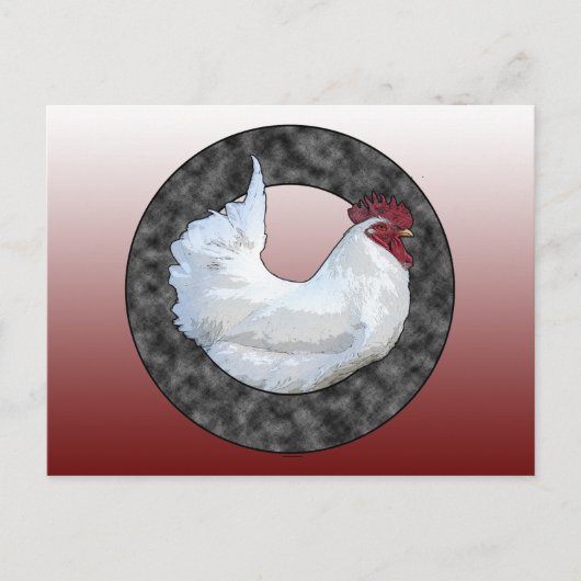 White Rooster Briefkaart (Voorkant)