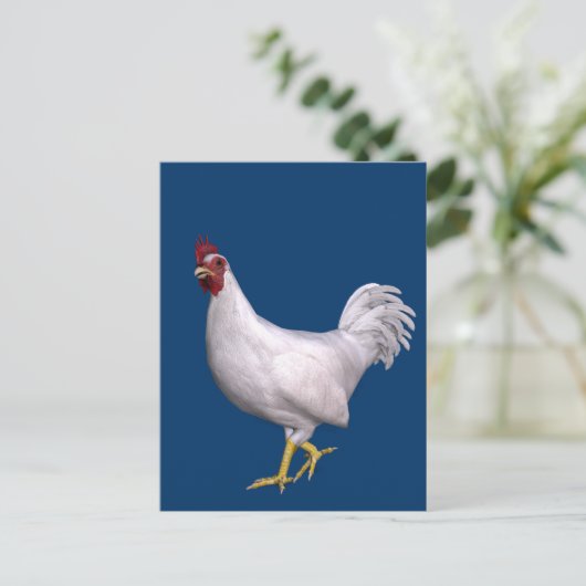 White Rooster Briefkaart (Staand voorkant)