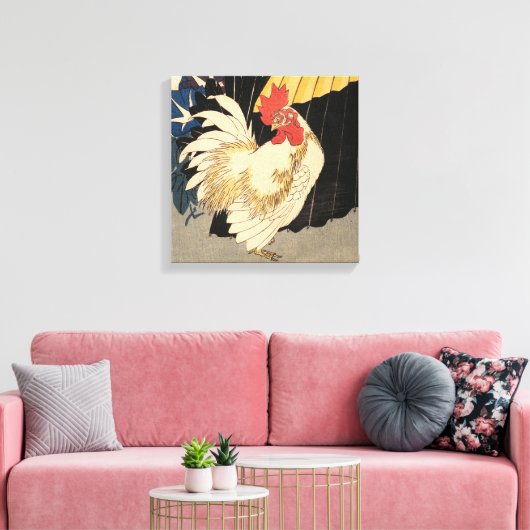 White Rooster Canvas Afdruk (Insitu (Woonkamer))