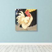 White Rooster Canvas Afdruk (Insitu (Houten vloer))