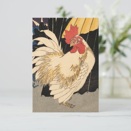 White Rooster Fine Art Bedankkaart (Staand voorkant)
