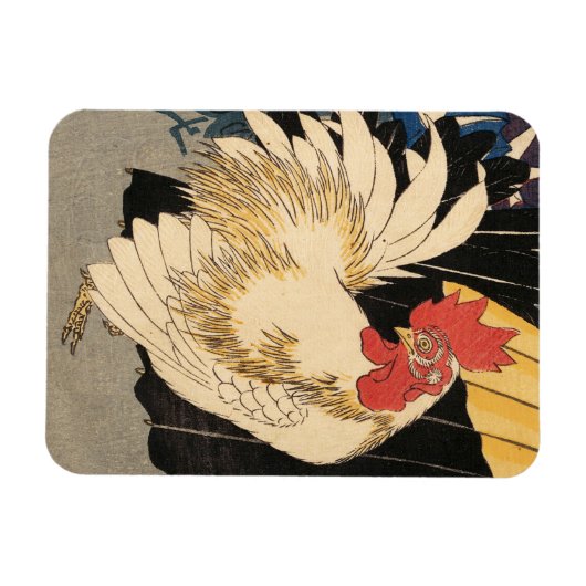 White Rooster Fine Art Magneet (Horizontaal)