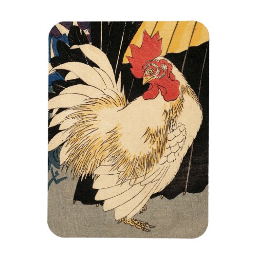 White Rooster Fine Art Magneet (Verticaal)