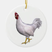 White Rooster Keramisch Ornament (Voorkant)