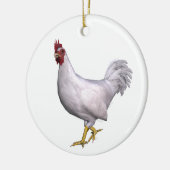 White Rooster Keramisch Ornament (Links)