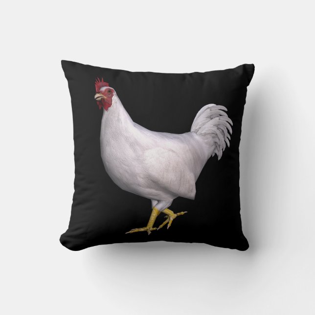 White Rooster Kussen (Voorkant)
