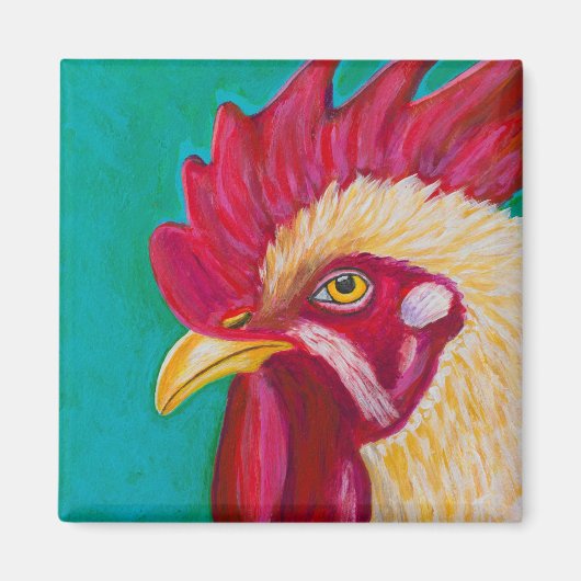 White Rooster Magneet (Voorkant)