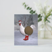 White Rooster Santa Claus Feestdagenkaart (Staand voorkant)
